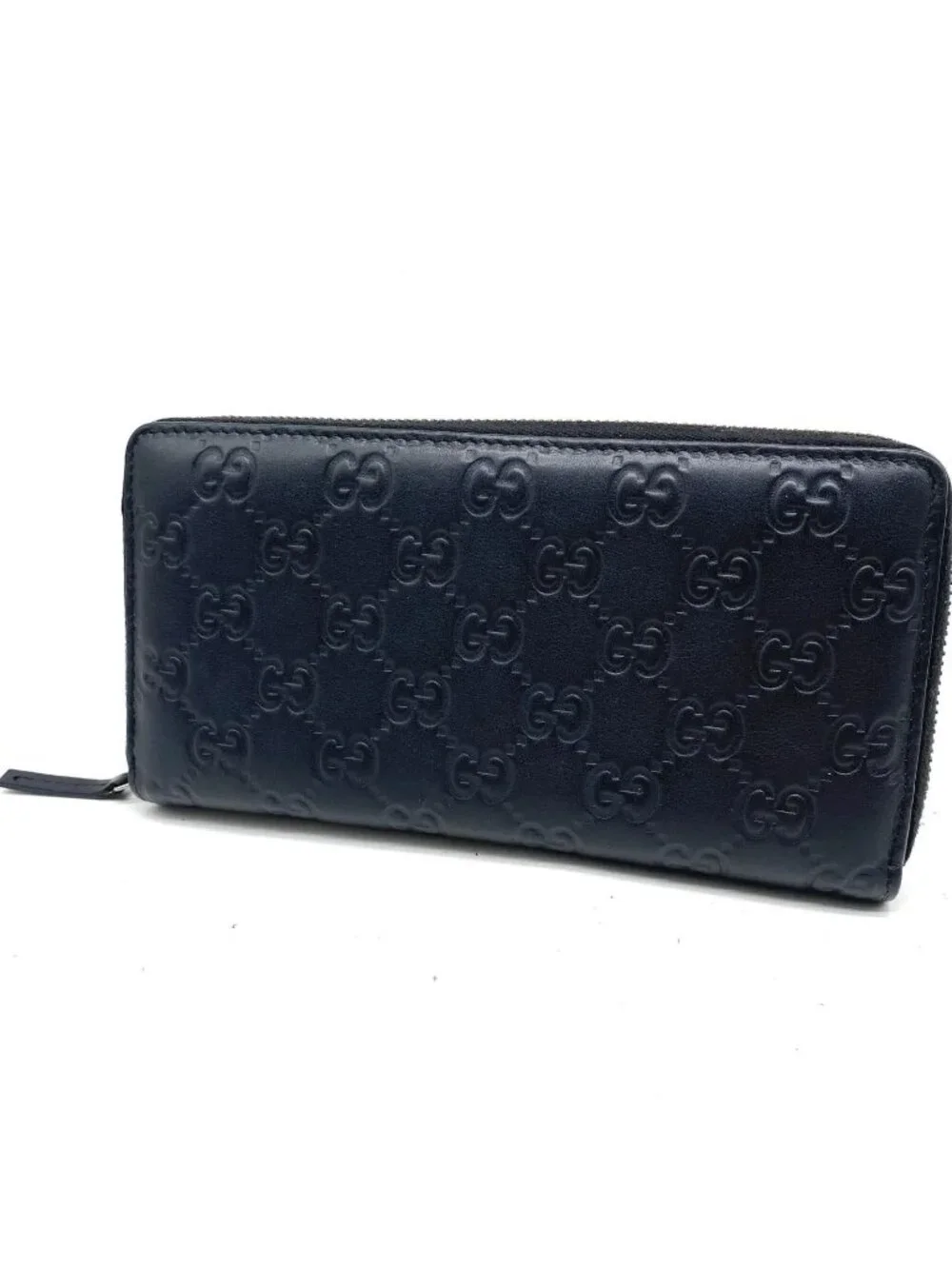 Gucci Wallet Guccissima Round Micro GG Leather Black - Picture 1 of 15